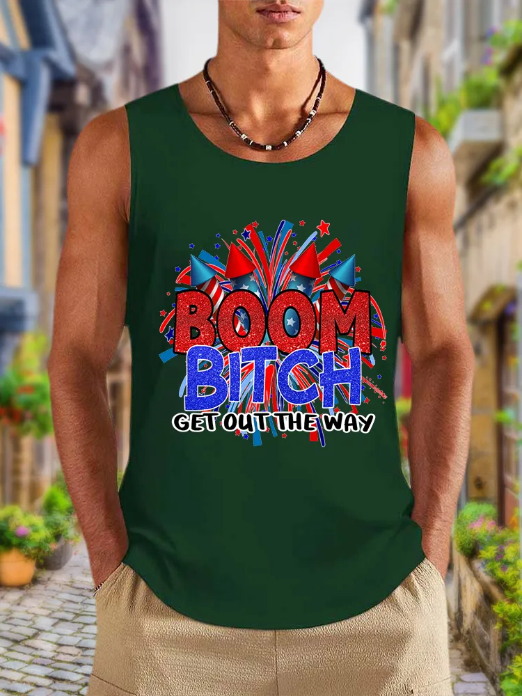 Men'S Boom Bitch Get Out The Way Round-Necked Sleeveless Vest