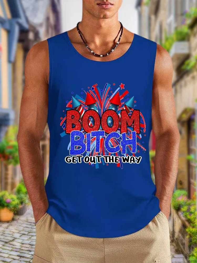 Men'S Boom Bitch Get Out The Way Round-Necked Sleeveless Vest