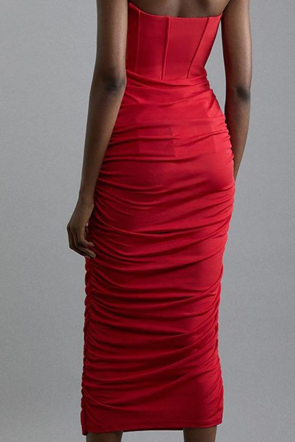 Premium Viscose Jersey Corset Midi Dress