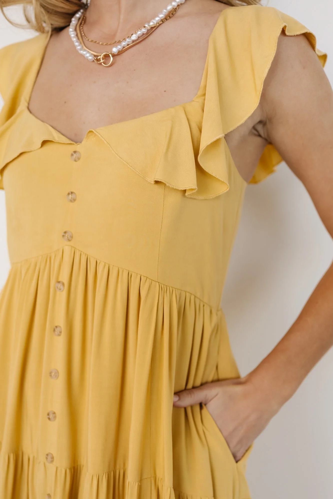 Classic Versatile Lace Collar V-Neck Dress