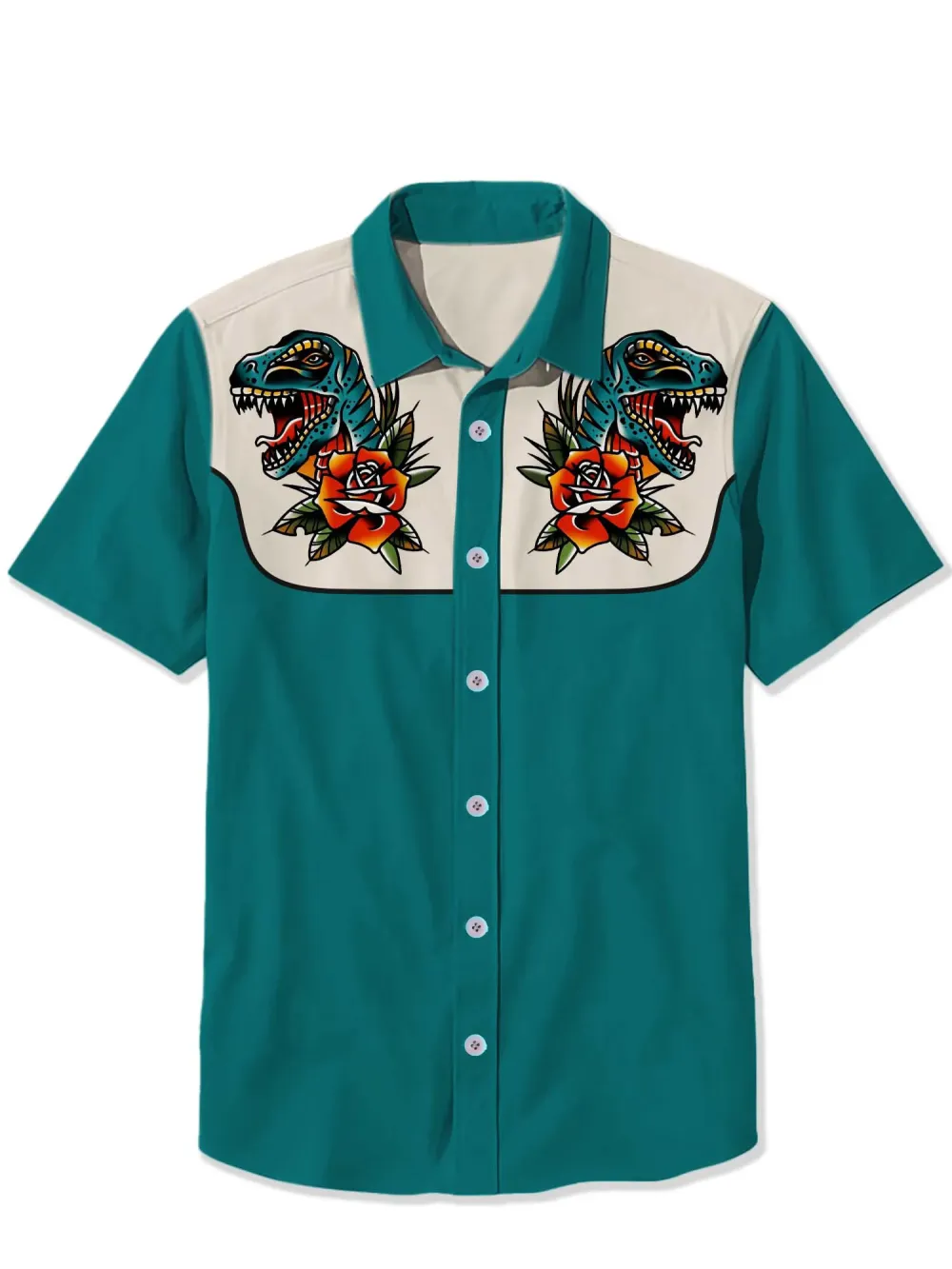 Tattoo Flowers And Dinosaurs Shirt