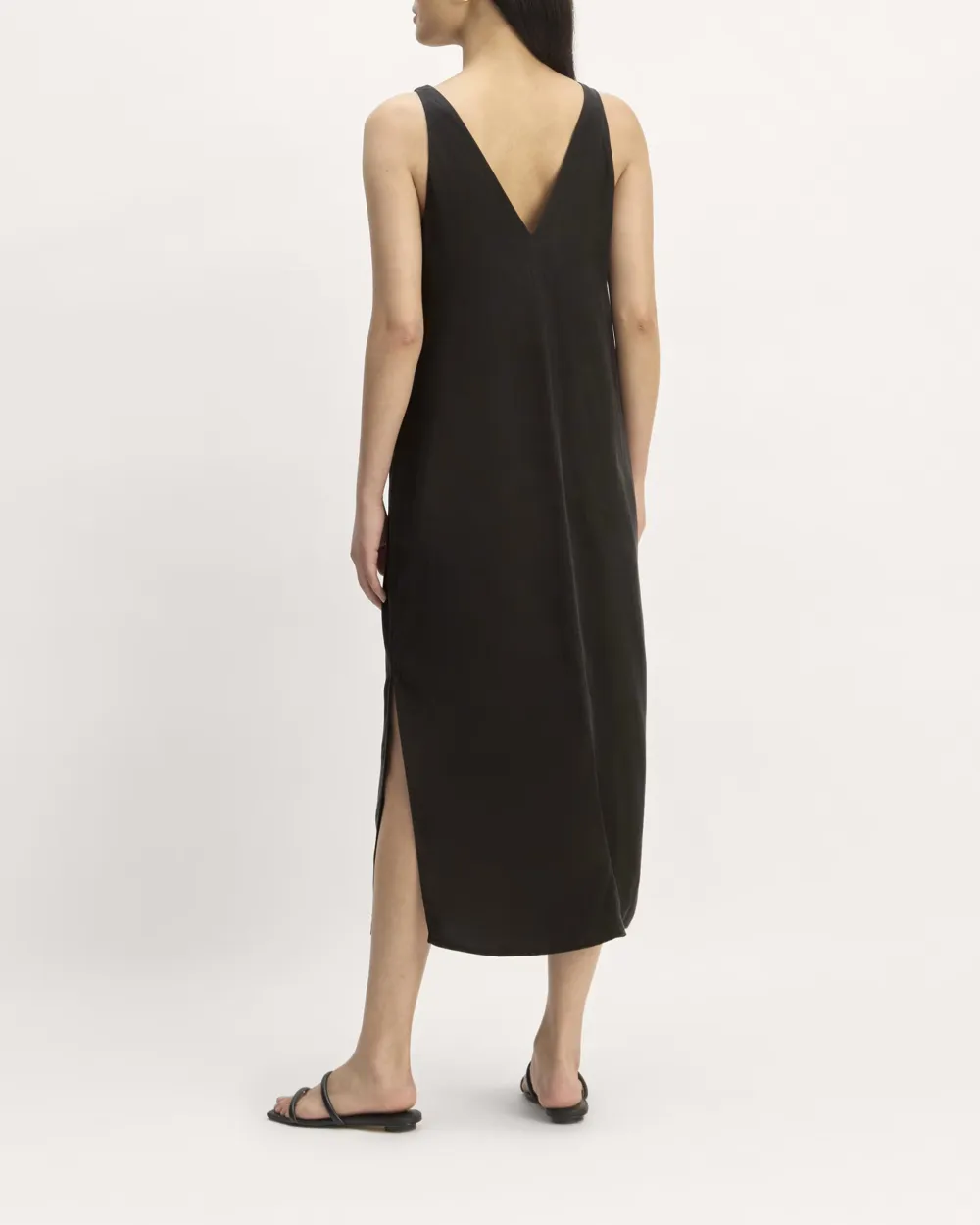V Neck Midi Slip Dress