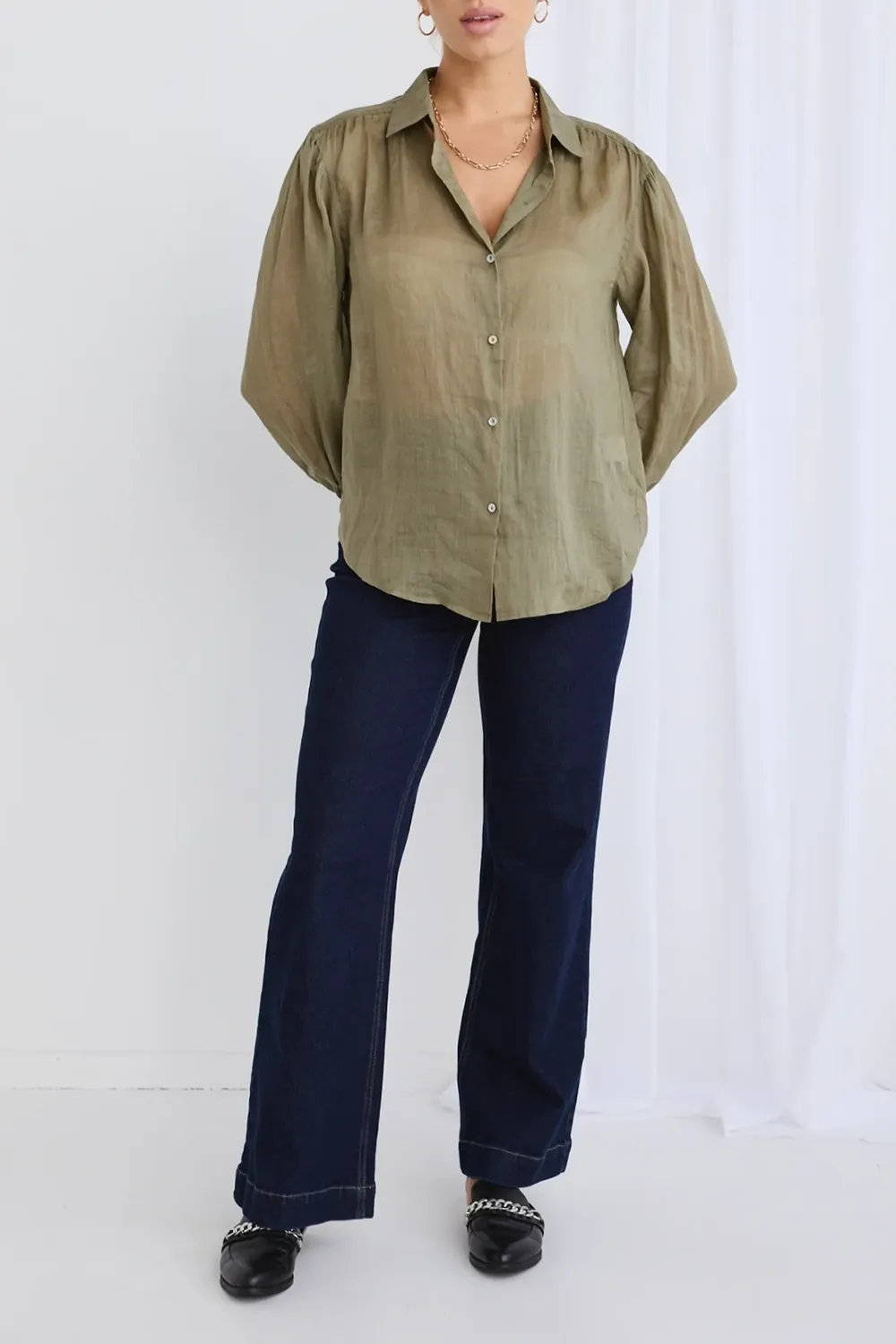 Light Khaki Linen LS Shirt