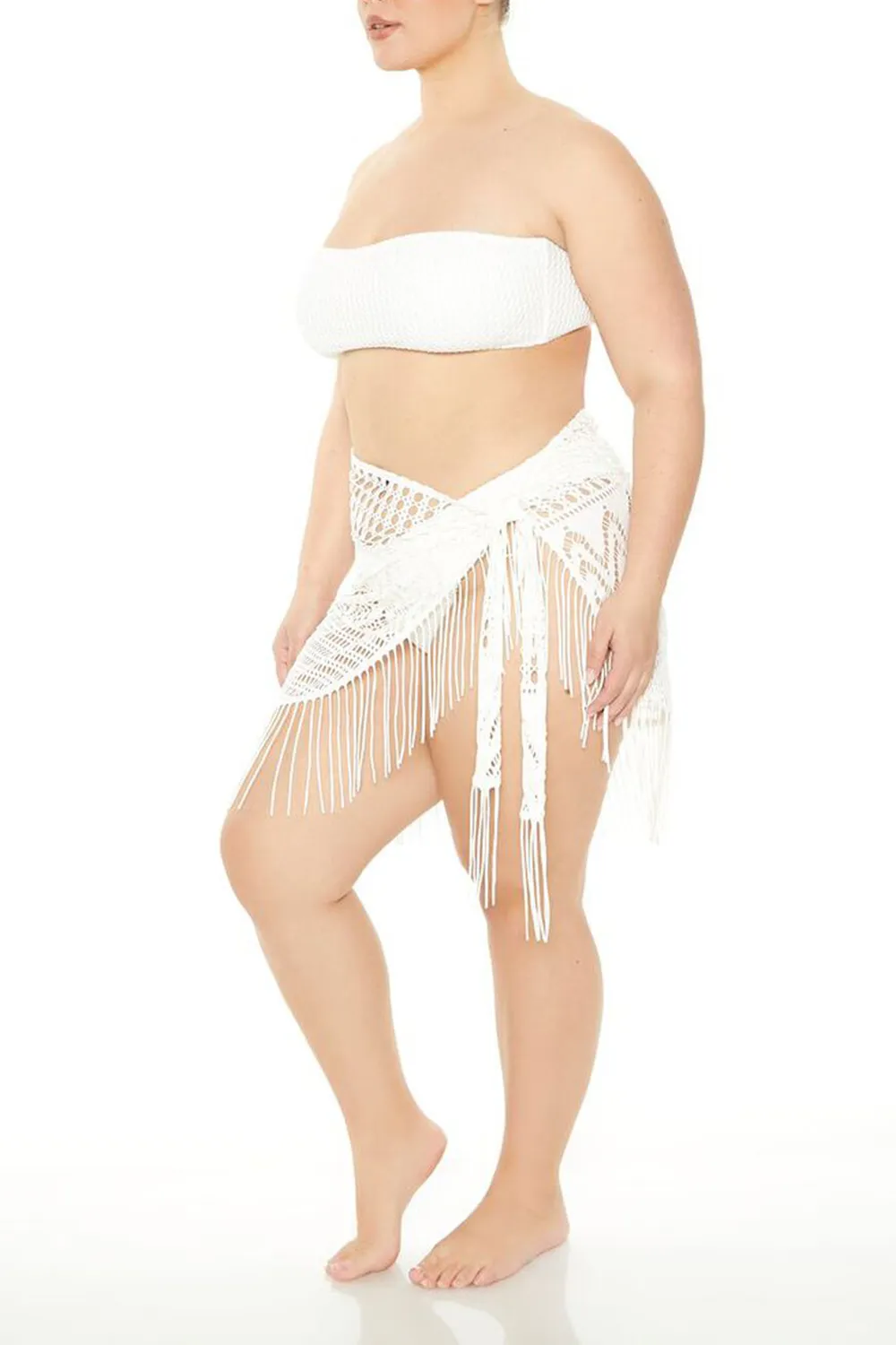Plus Size Crochet Swim Cover-Up Sarong