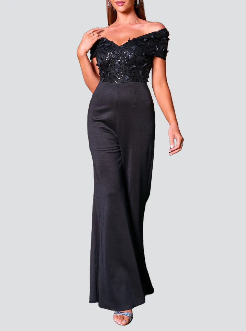 V-neck Panel Stylish Jumpsuits