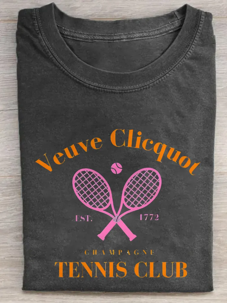 Retro Champagne Tennis Club T-Shirt