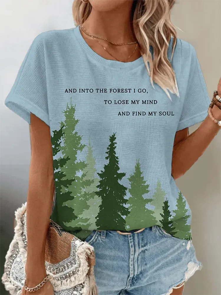 Women'S National Park Protection Waffle Crew Neck T-Shirt