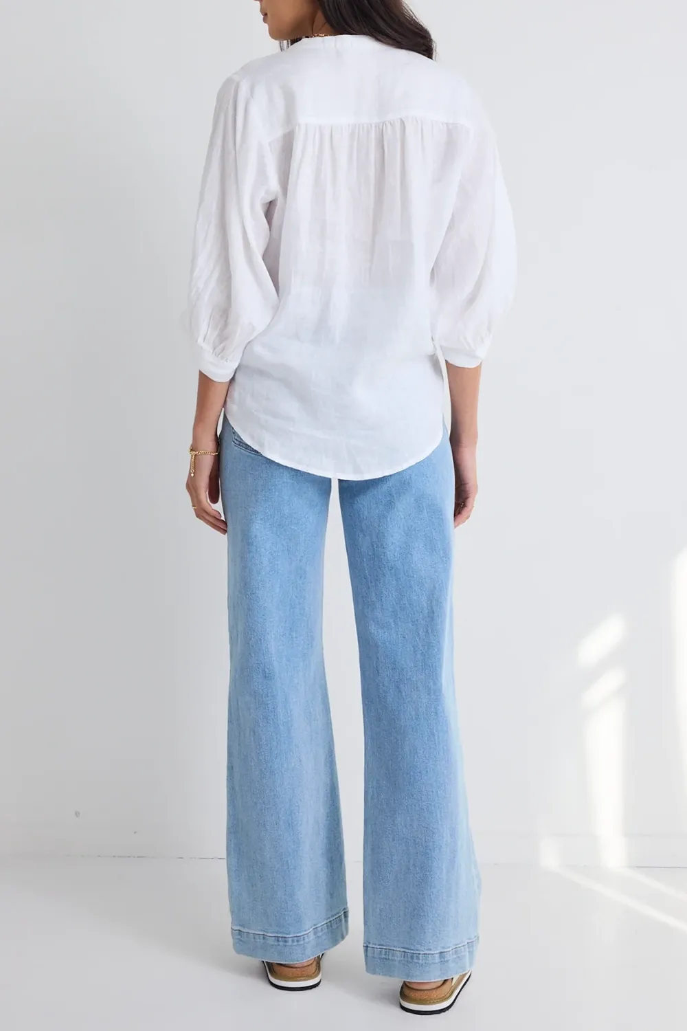 Light Blue High Rise Wide Leg Pocket Jean