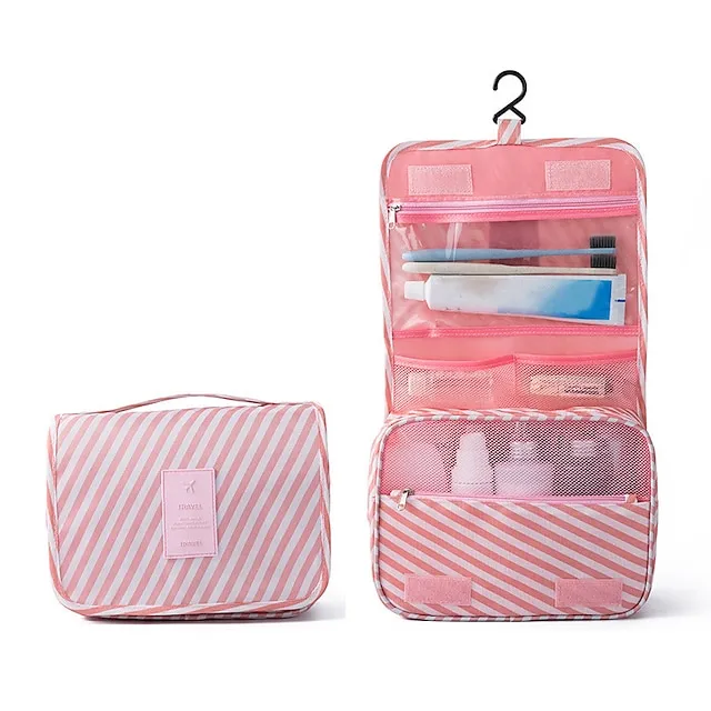 Women's Girls' Cosmetic Bag Oxford Cloth Party Daily Holiday Zipper Large Capacity Waterproof Foldable Embroidery Wine Pink Dusty Rose
