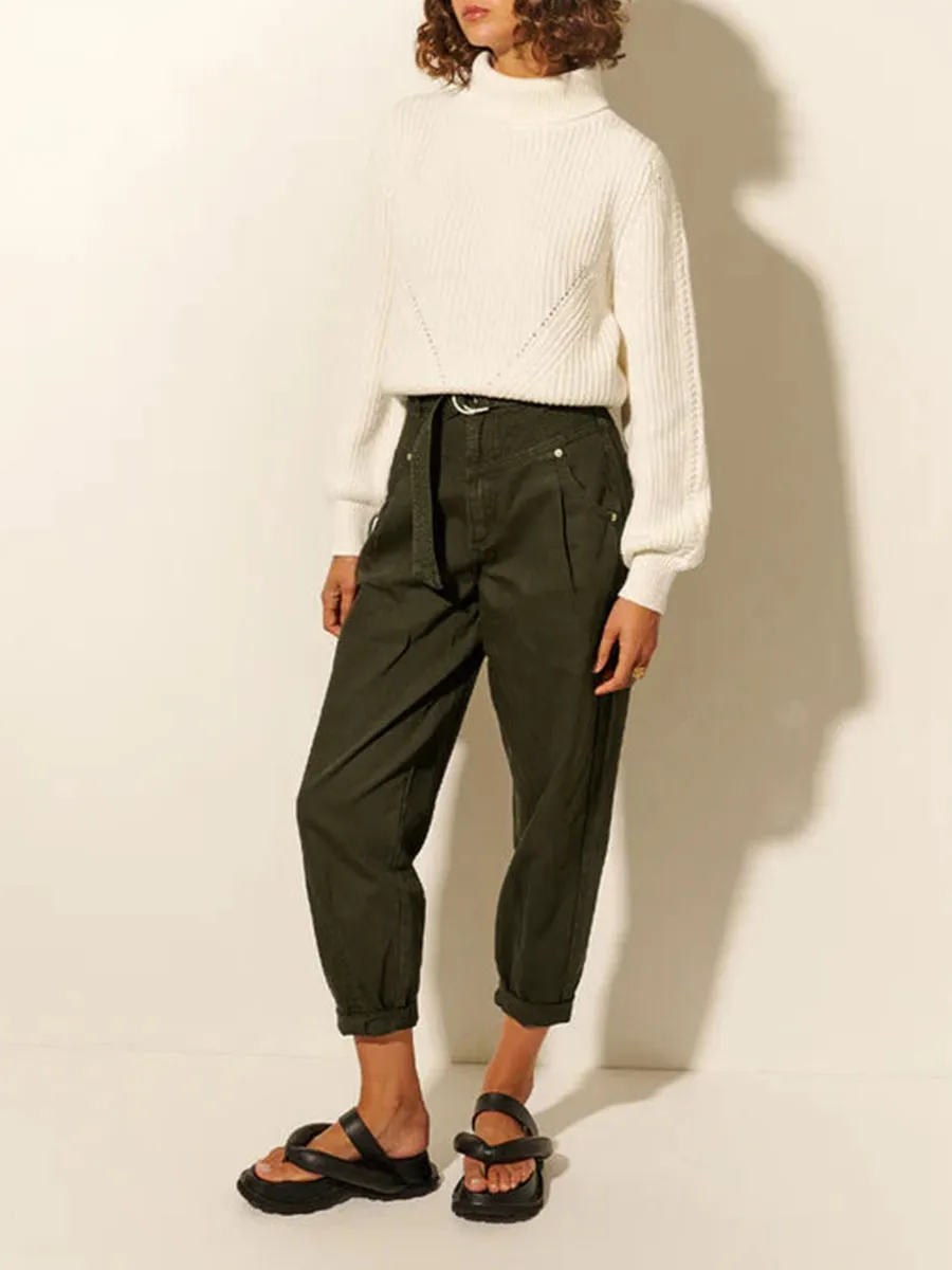 Mock Neck Ribbed Knit Sweater