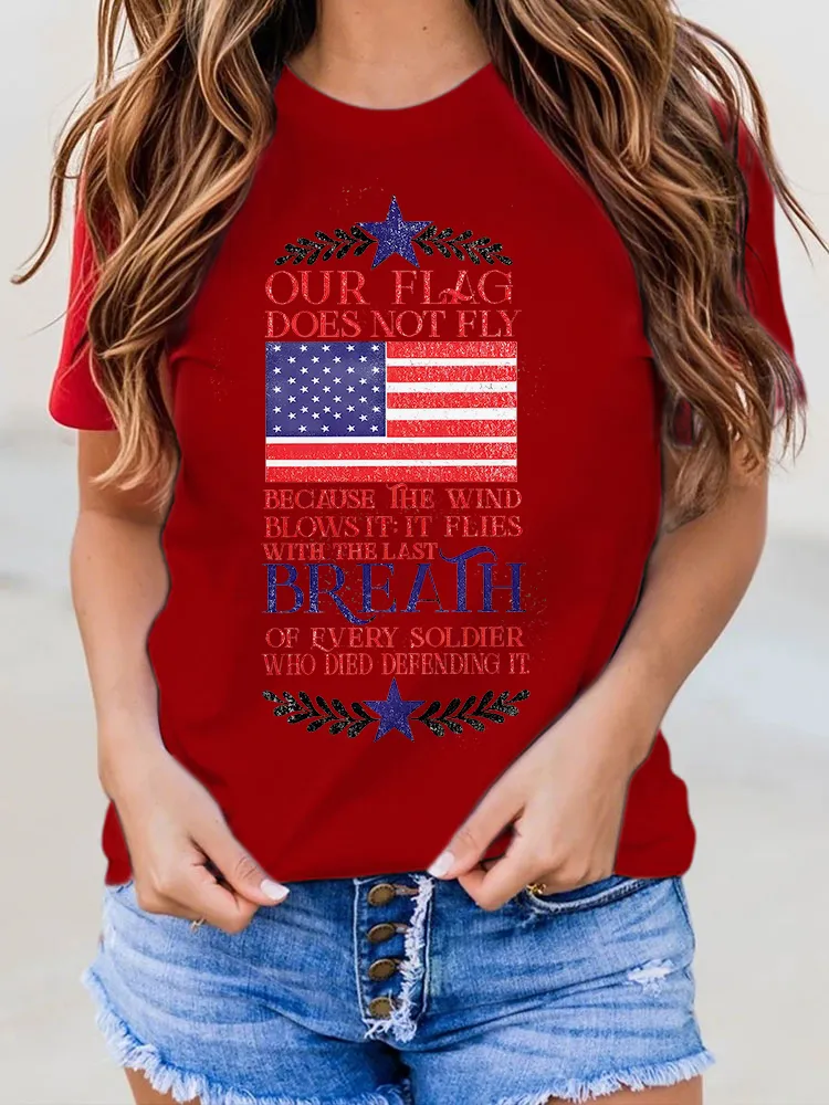 Woman'S Our Flag Does Not Fly Round-Neck Short-Sleeved T-Shirt