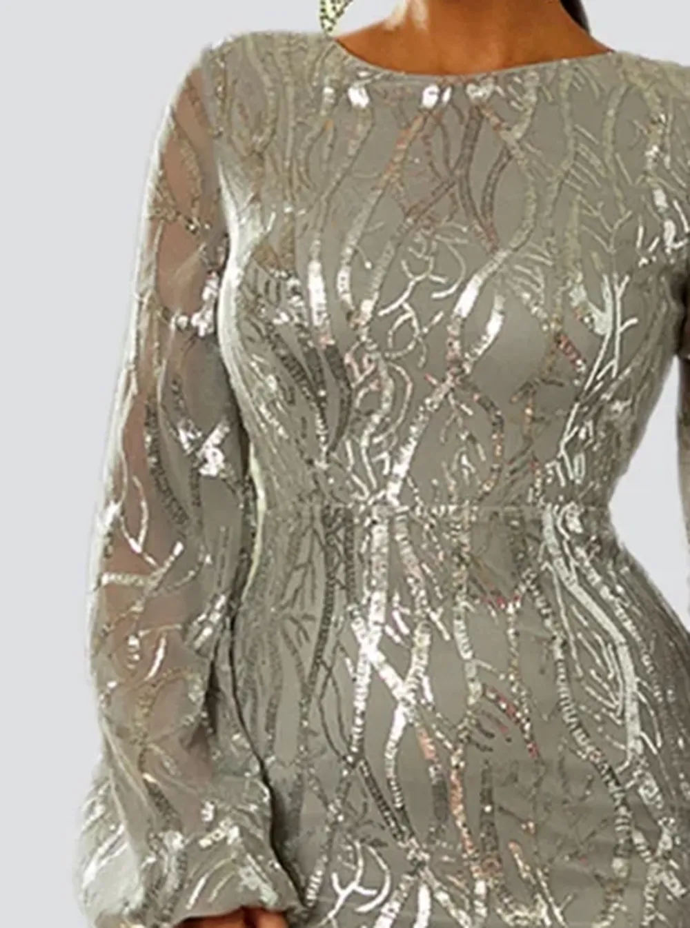 Long Sleeve Maxi Mermaid Sequin Dress