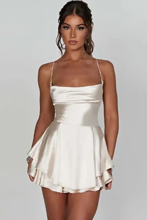 Backless Satin Dress