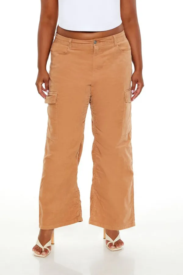 Plus Size Corduroy High-Rise Pants
