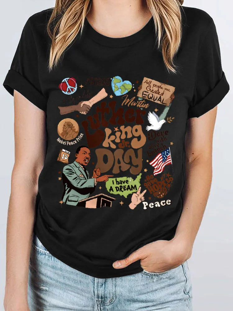 Women'S Round-Neck T-Shirt Luther King Jr. Day