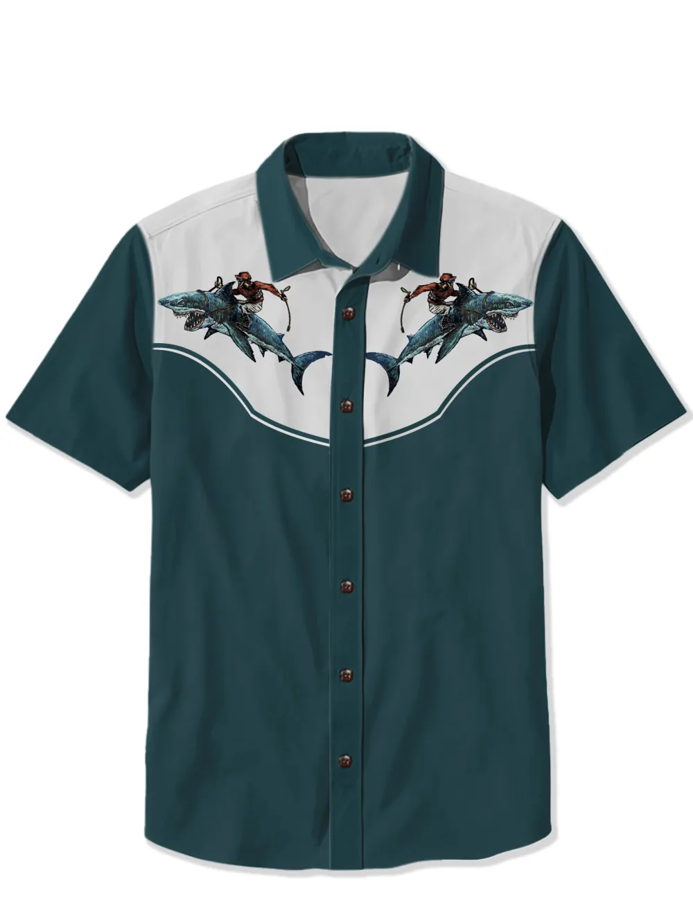 Vintage Shark And Cowboy Shirt