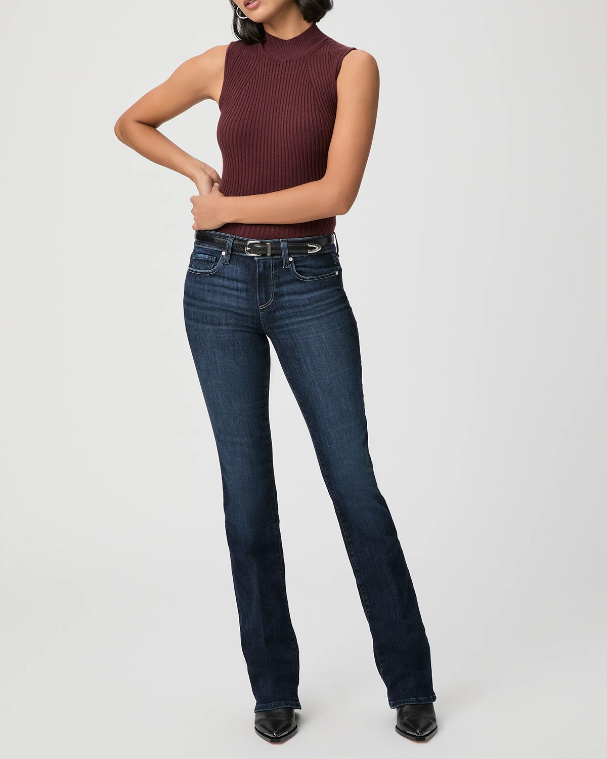 Dark Wash Blue Flared Jeans