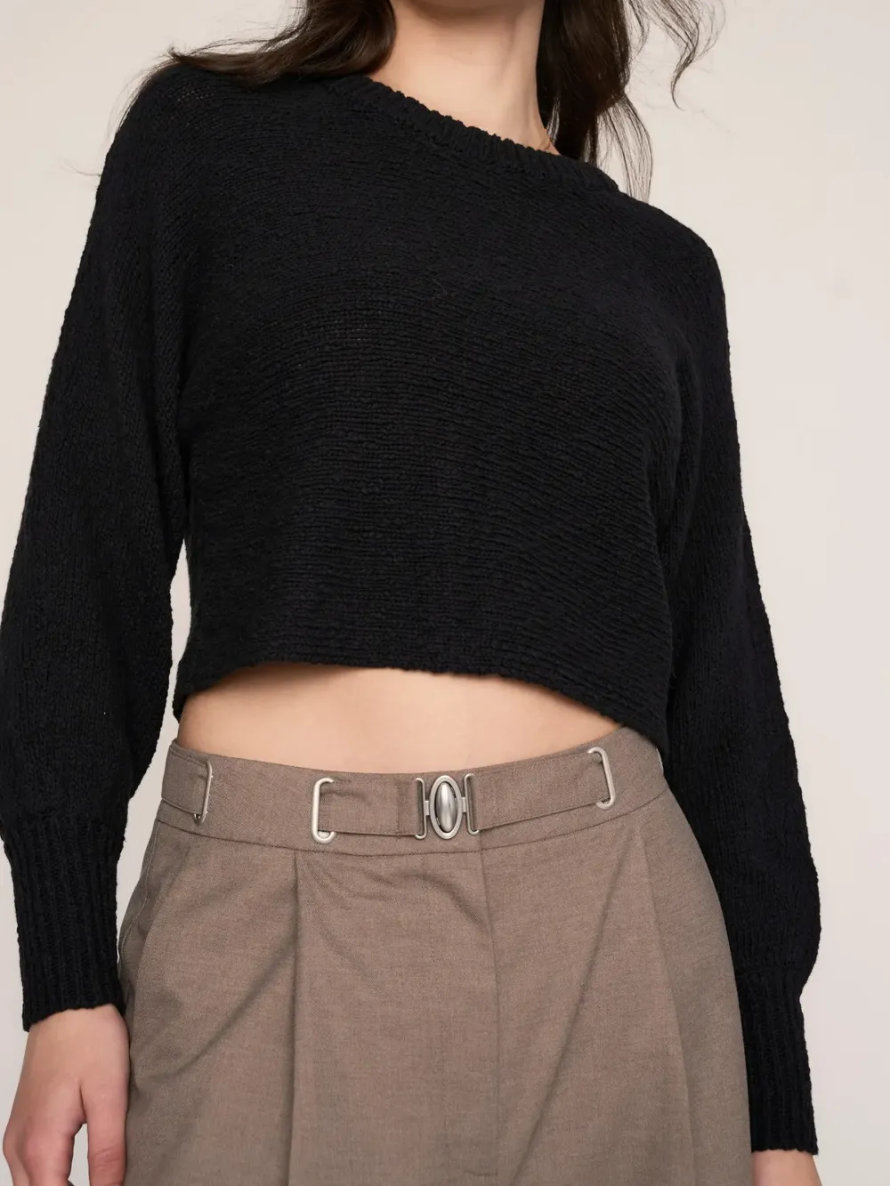Black Cropped Sweater