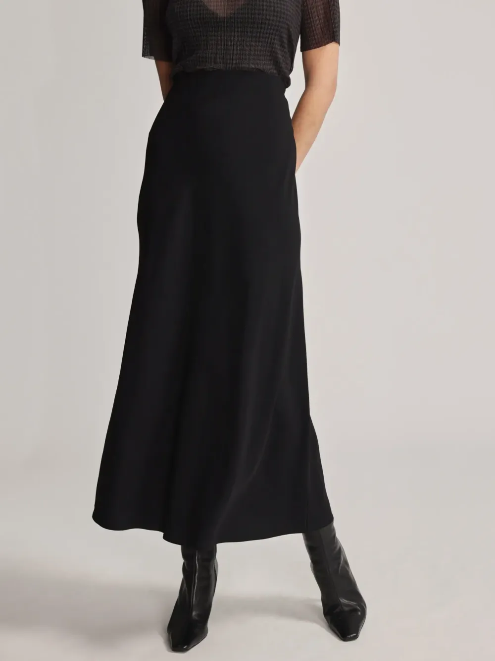 Black The Maxi Slip Skirt