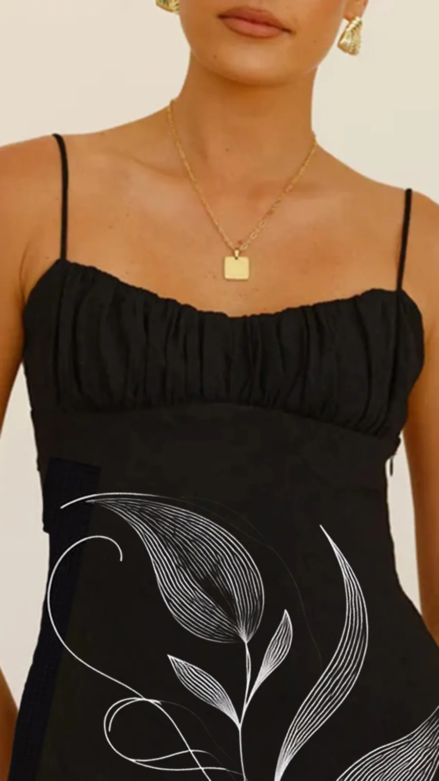 Gathered Details On Bust Mini Dress