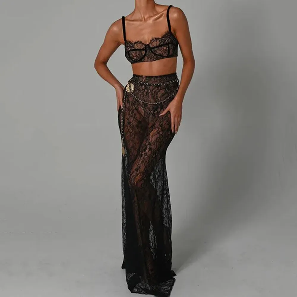 Lace Maxi Skirt Set
