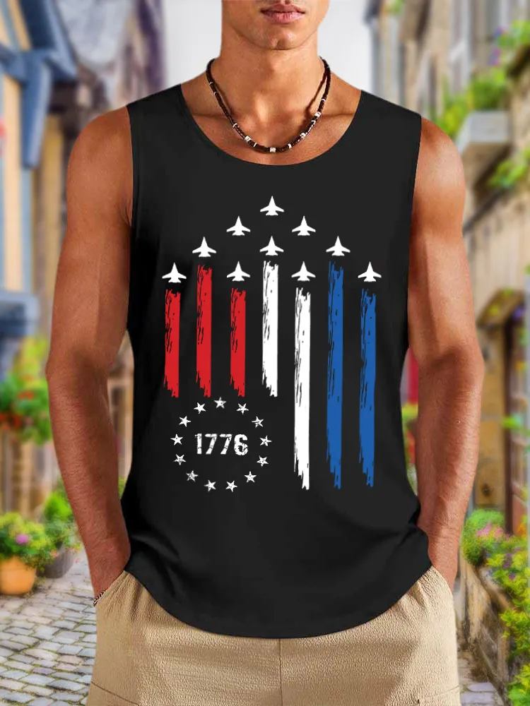 Men'S Independence Day Round-Necked Sleeveless Vest