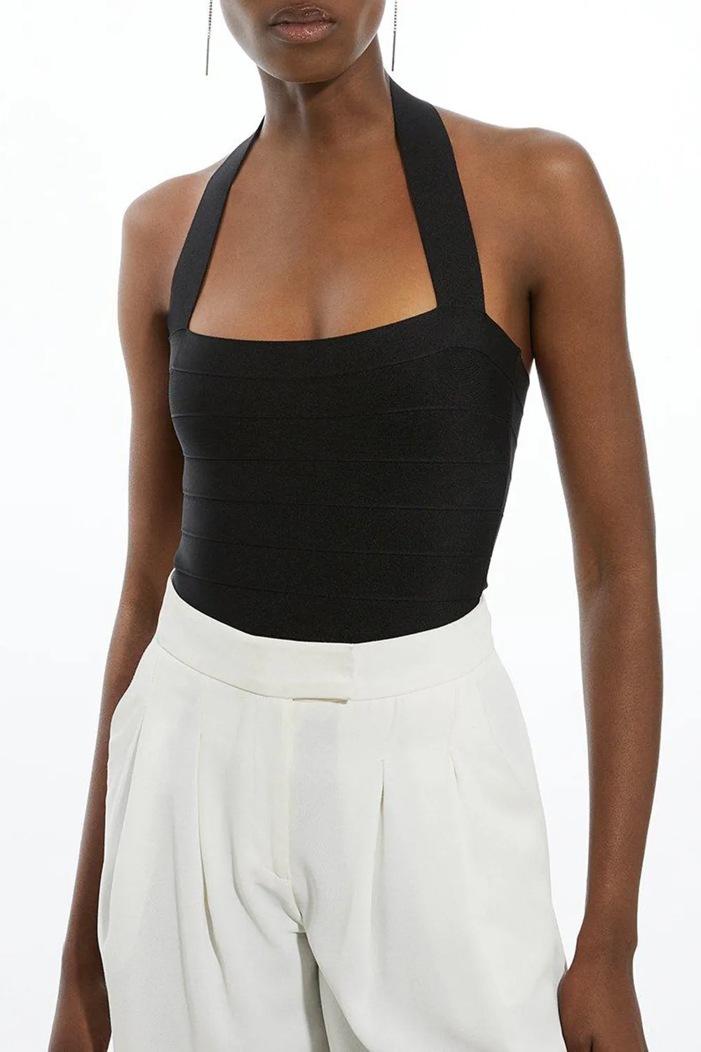 Bandage Halter Square Neck Top