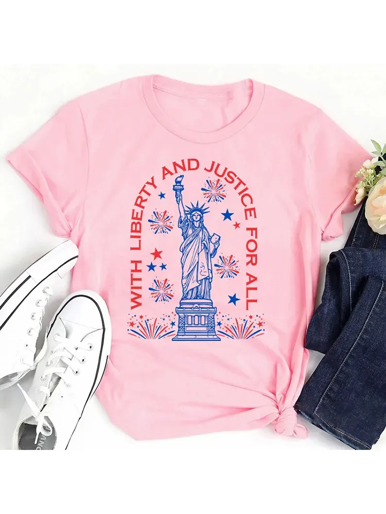 With Liberty And Justice For All Teacher T-Shirt