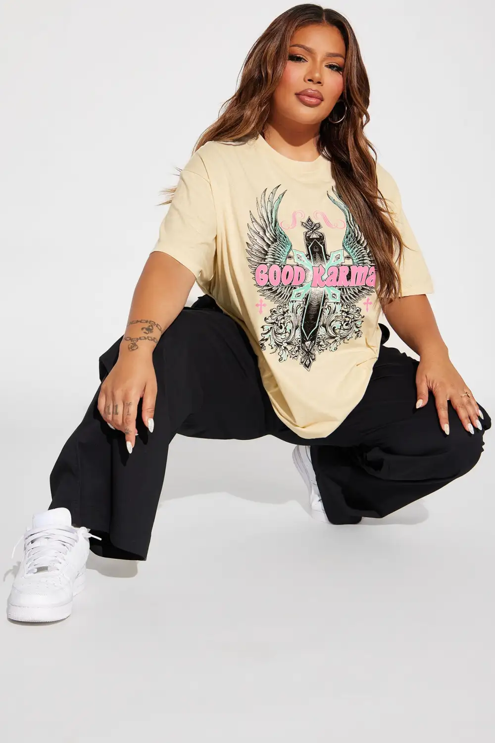 Good Faith And Karma Graphic Tee - Sand