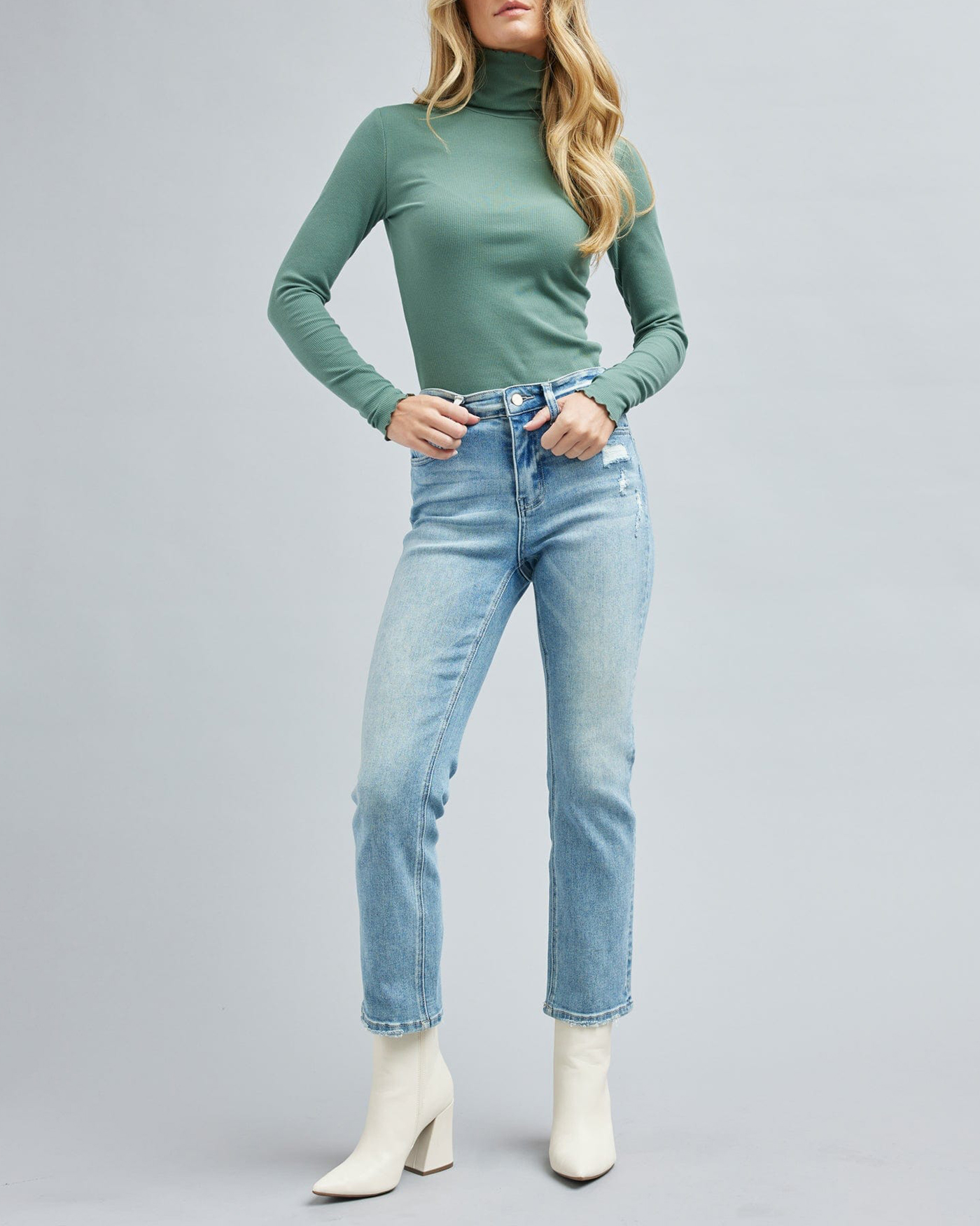 High Rise Slim Straight Jean