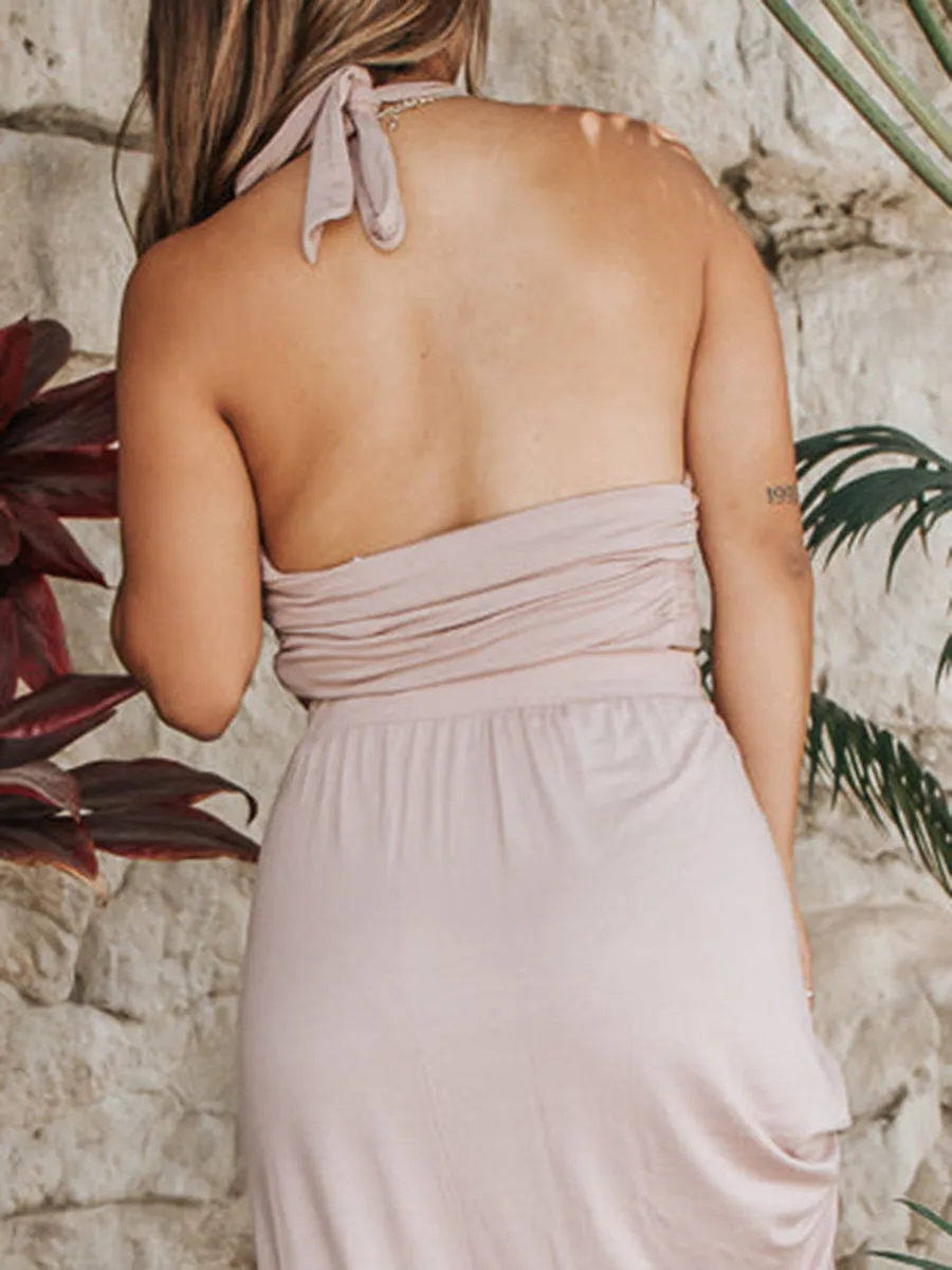 Goddess Vibes Double Slit Flowy Maxi Dress