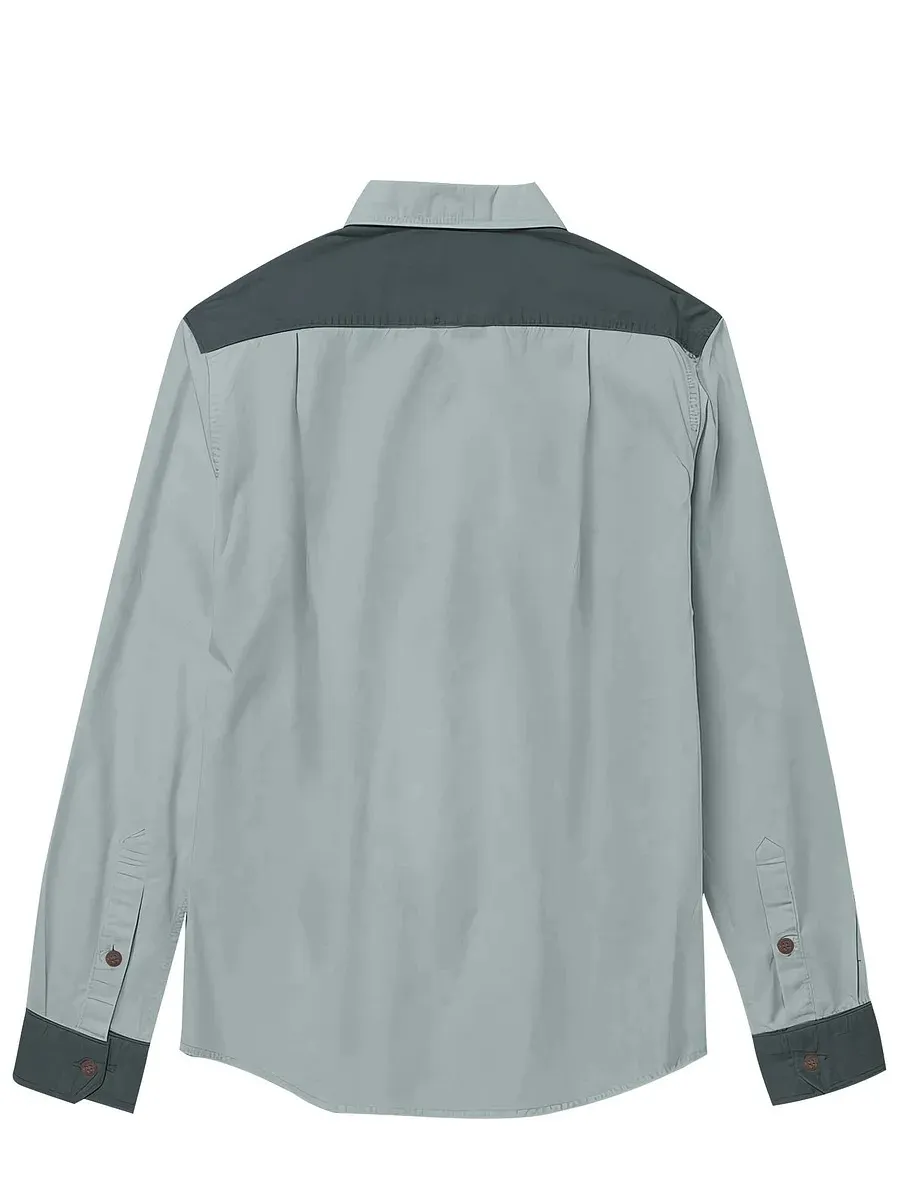 Men's Classic Flower Cowboy Long Sleeves Shirt