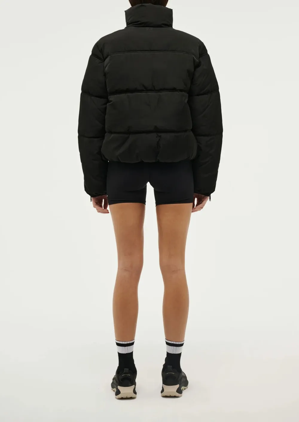 Black Puffer Stand Collar Jacket