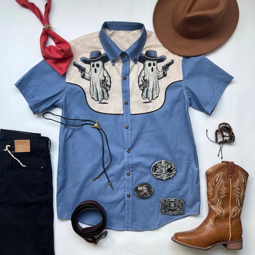 Halloween Ghost Cowboy Shirt