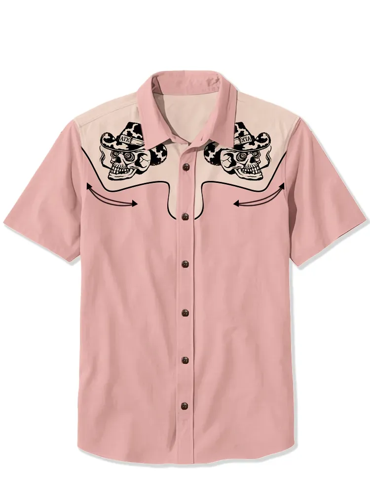 Smoking Skull Cowboy Shirt