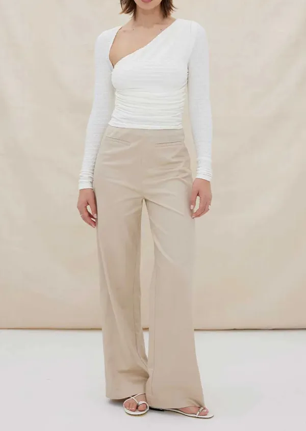 Ruched Off Shoulder Long Sleeve Top
