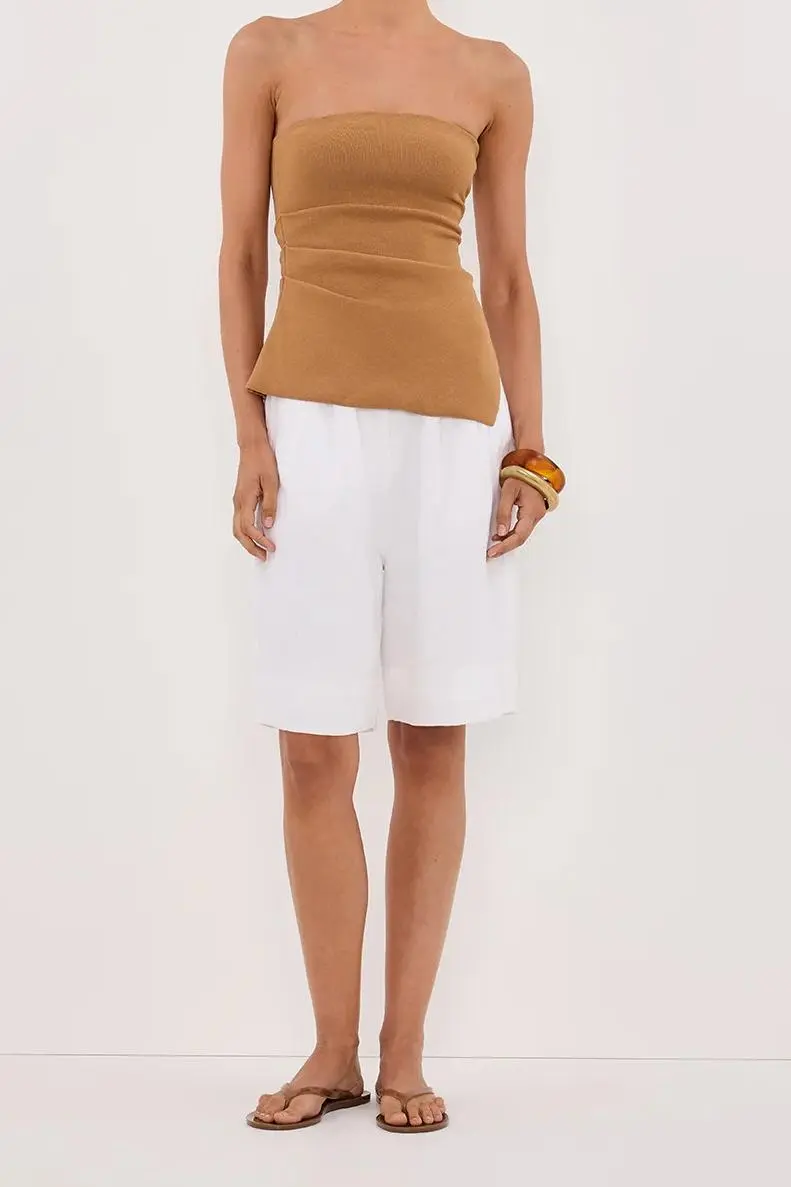 Off the Shoulder Khaki Tops