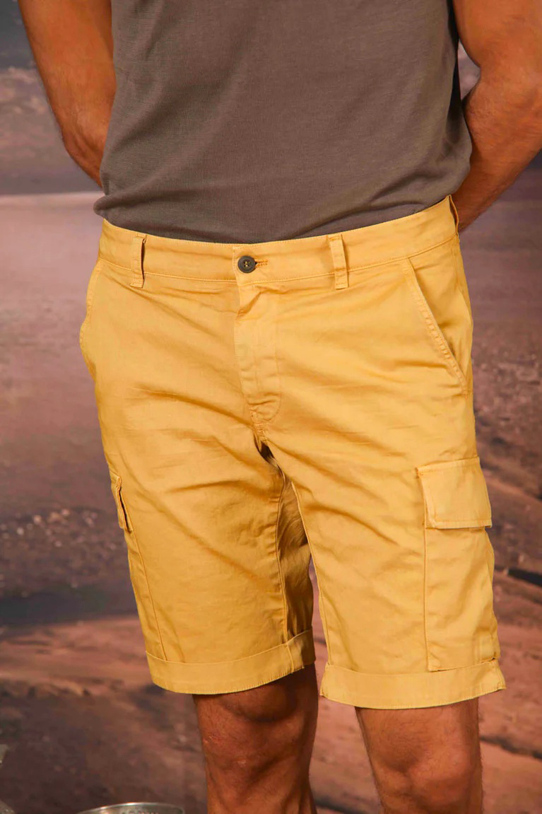 Yellow Men's Fashion Slim Fit Cotton Shorts
