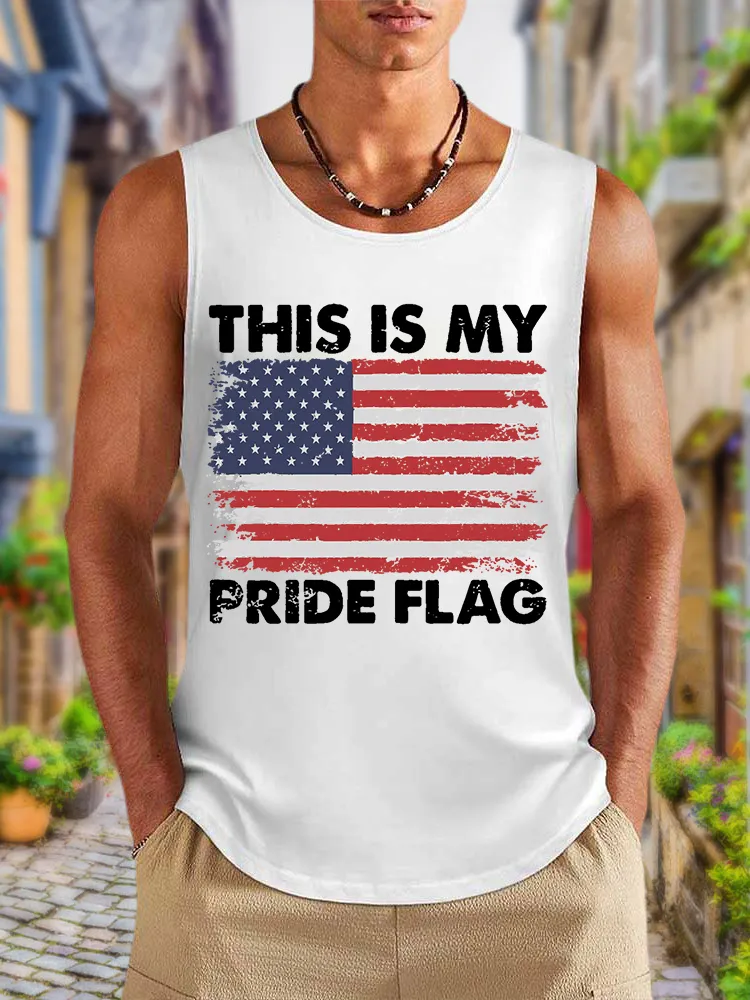 Men'S This Is My Pride Flag Round-Necked Sleeveless Vest
