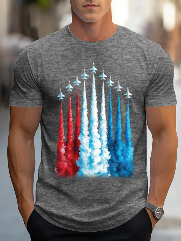 Man'S Independence Day Round-Neck Short-Sleeved T-Shirt