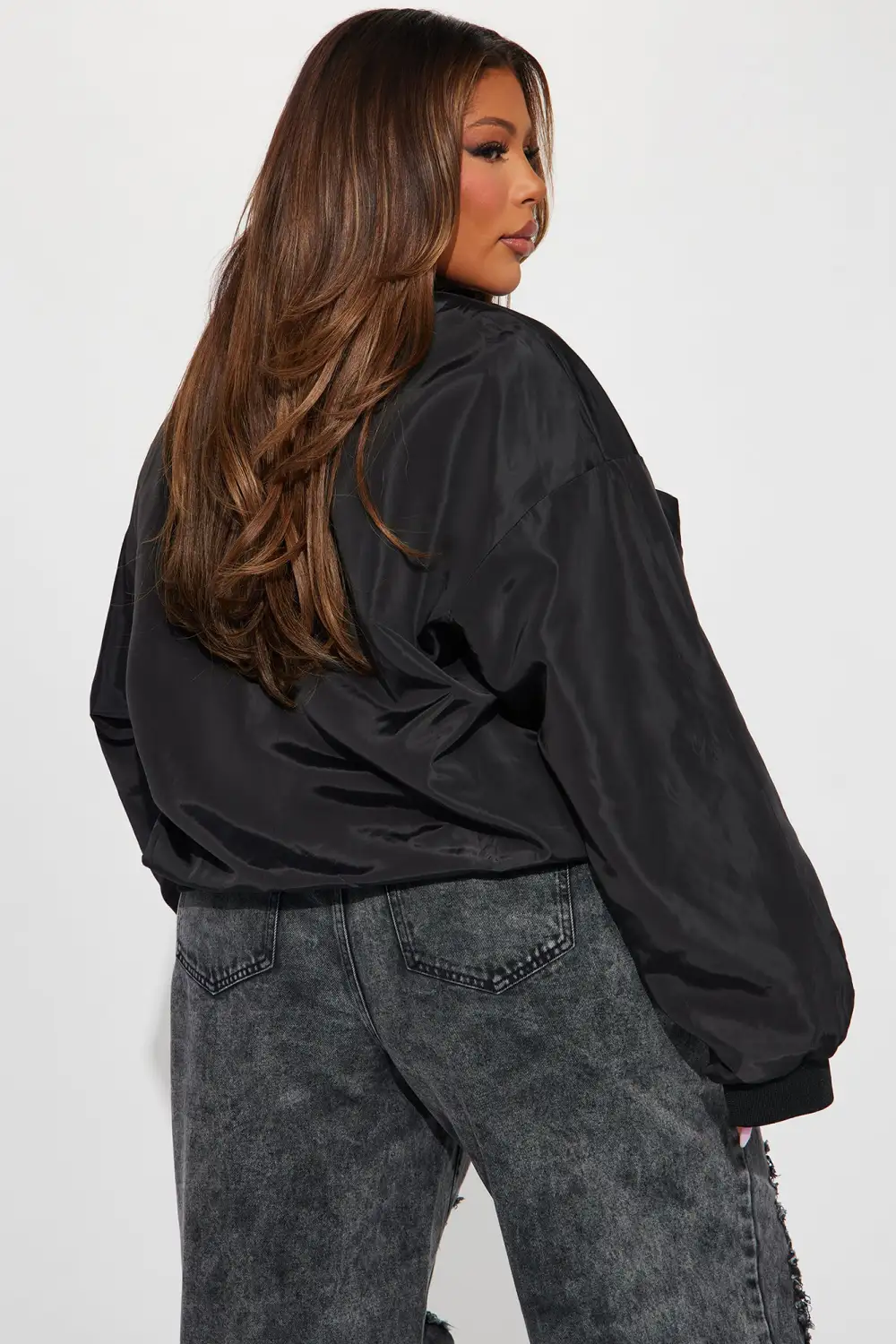 East Coast Vibes Bomber Jacket - Black