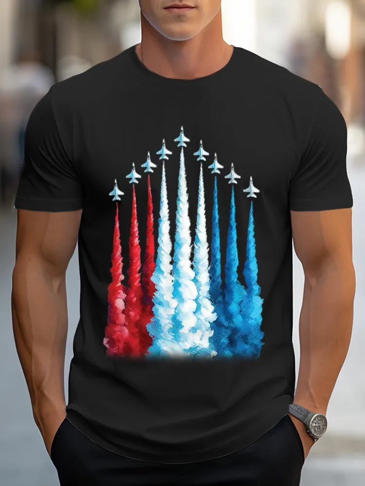 Man'S Independence Day Round-Neck Short-Sleeved T-Shirt