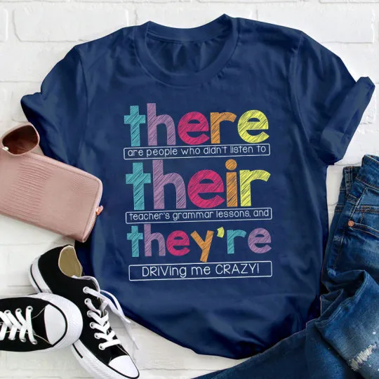 Five Colors Of Fonts With Graphic T-Shirts
