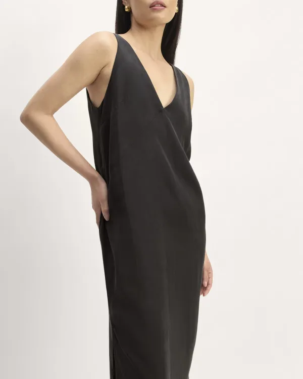 V Neck Midi Slip Dress