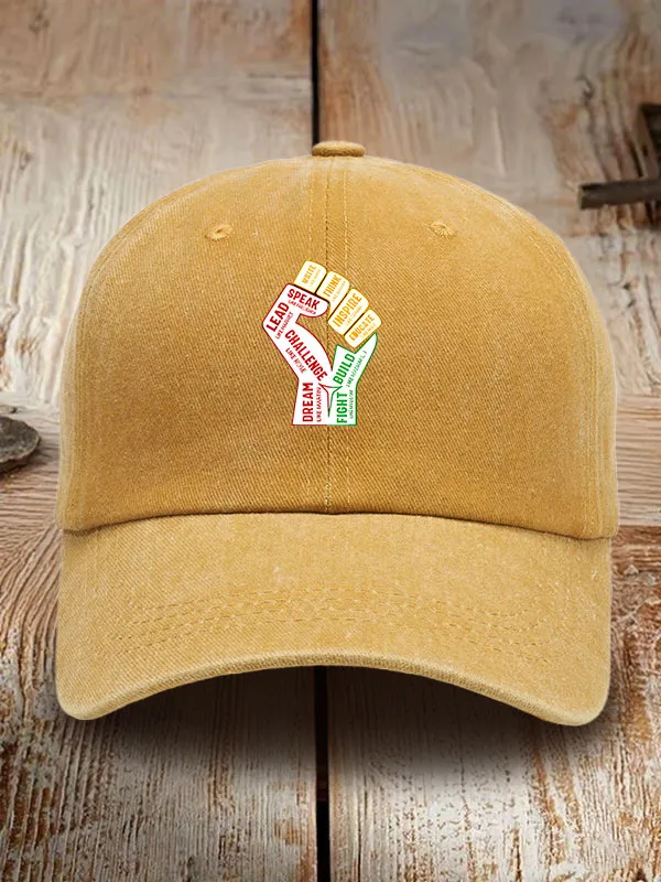 Lead Speak Challenge Dream Fight Washed Baseball Cap