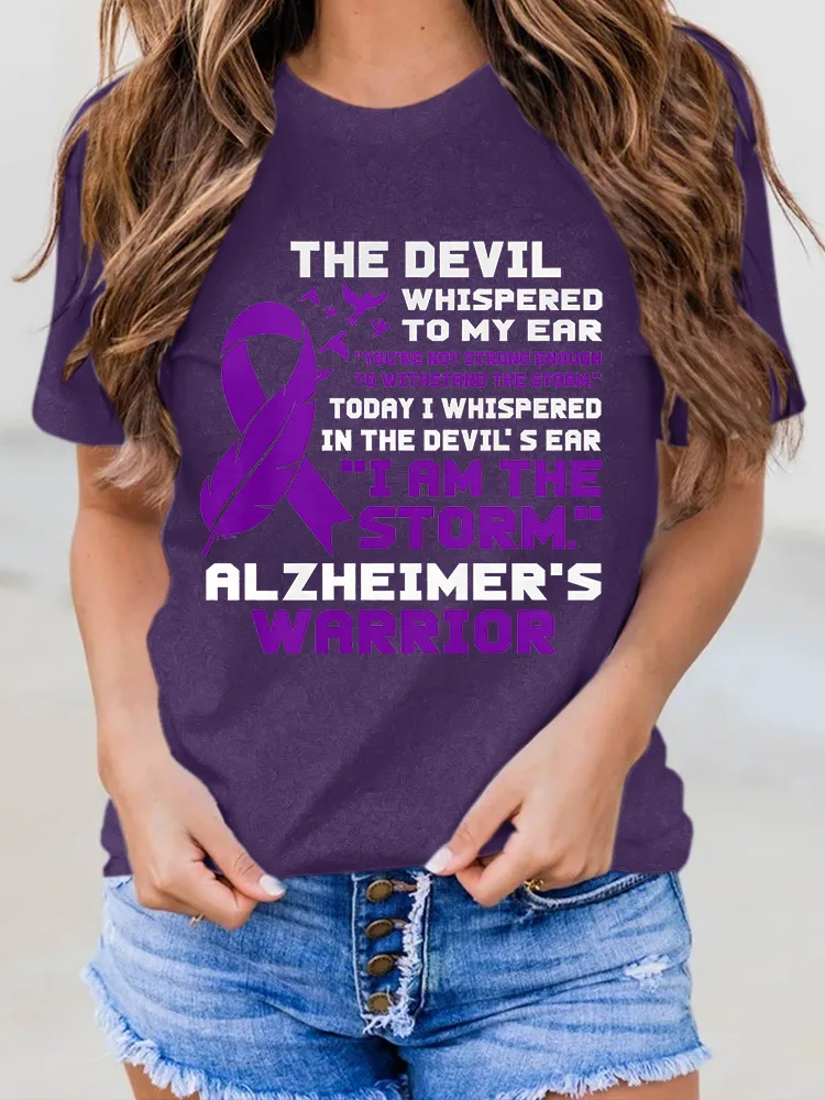 Women'S The Devil Whispered To My Ear Round-Neck Short-Sleeved T-Shirt