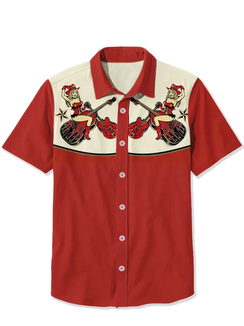 Guitar And Cowgirl Shirt