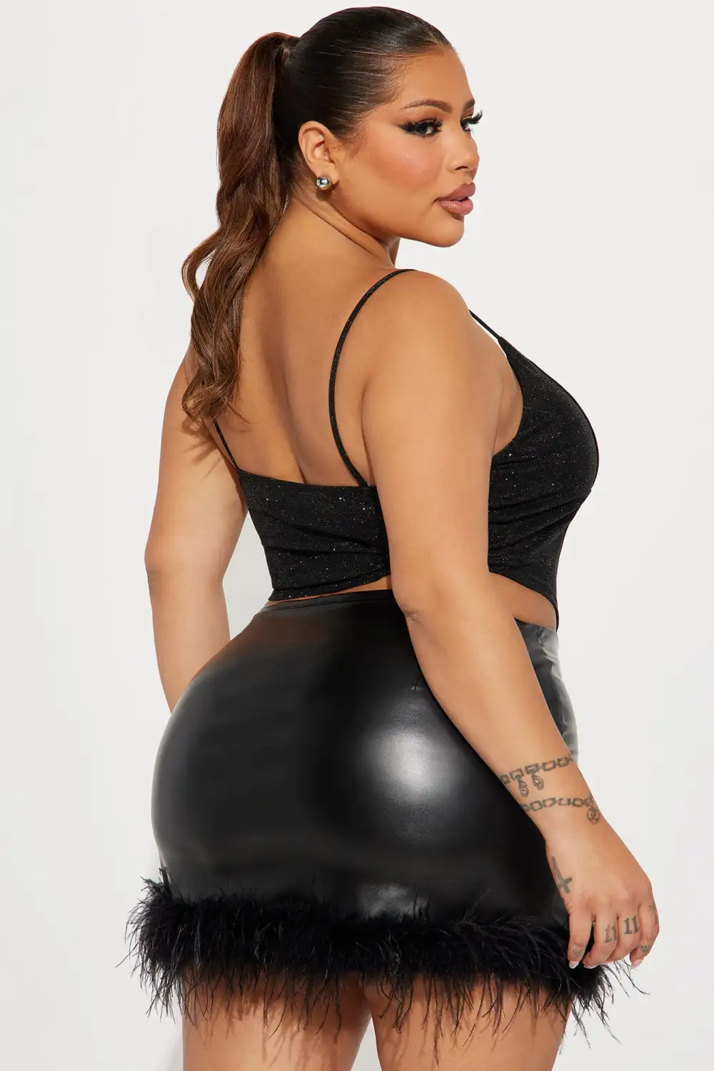Party Never Stops Metallic Corset - Black