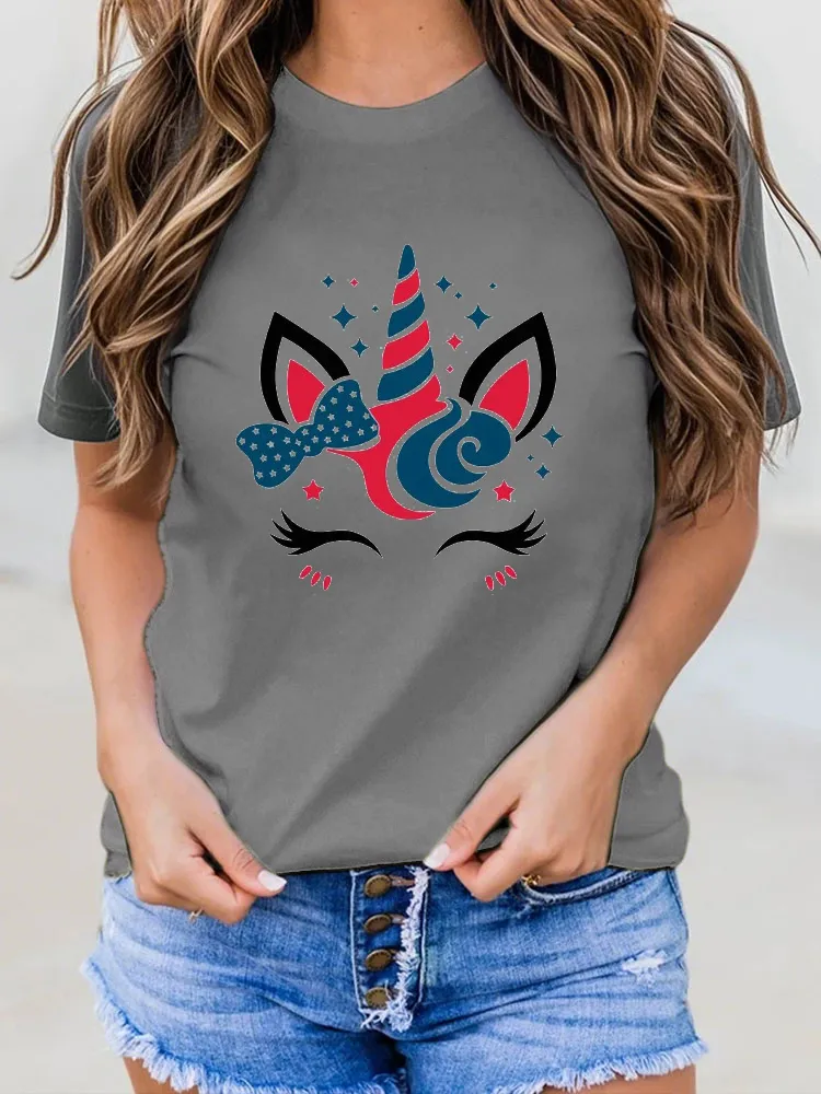 Woman'S Independence Day Short-Sleeved T-Shirt