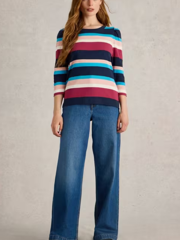 Puff Sleeve Crew Neck Tee